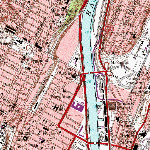 Topographic Map of Colonial Park Station New York Post Office, NY