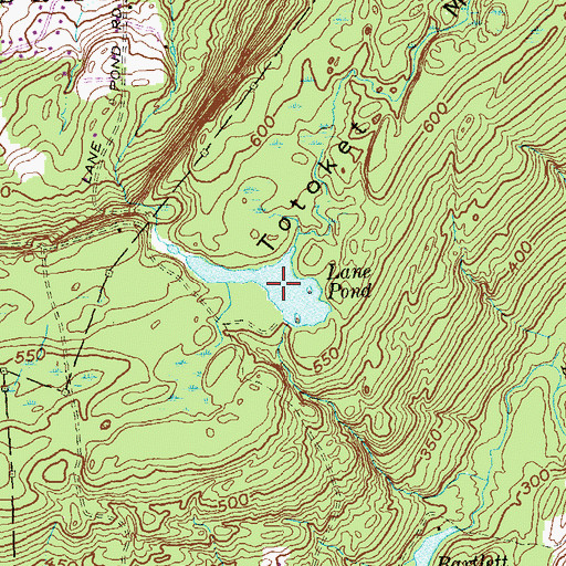 Topographic Map of Lane Pond, CT