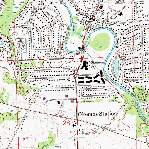 Topographic Map of Central Elementary School, MI