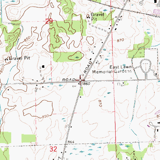 Topographic Map of Bennett Woods Elementary School, MI