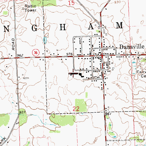Topographic Map of Dansville High School, MI