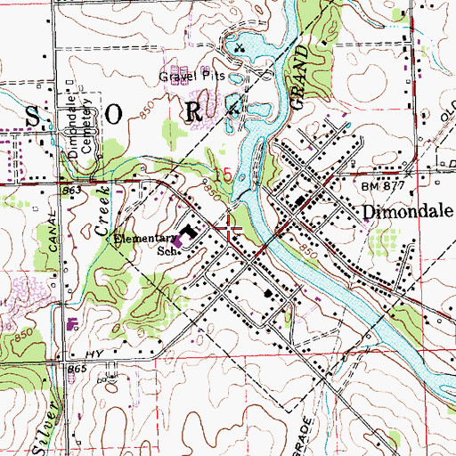 Topographic Map of Diamondale Elementary School, MI