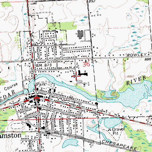 Topographic Map of Explorer Elementary School, MI
