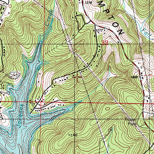 Topographic Map of Township of Sunset Cove, MO