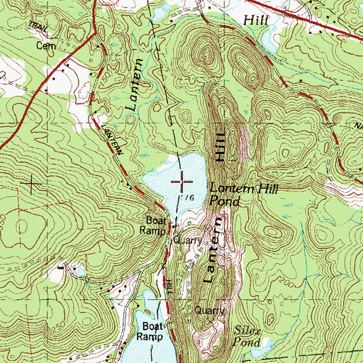 Topographic Map of Lantern Brook, CT