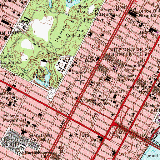 Topographic Map of Assisium School, NY