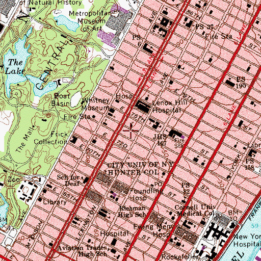 Topographic Map of Buckley School, NY