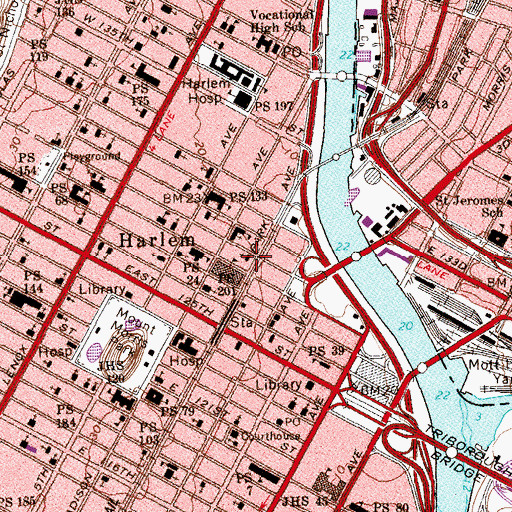 Topographic Map of Children's Storefront School, NY