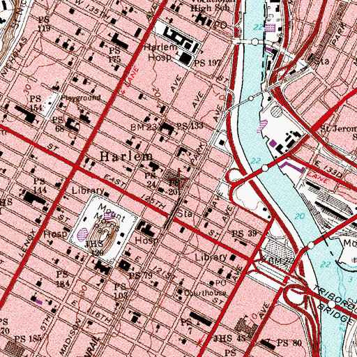 Topographic Map of Choir Academy of Harlem, NY