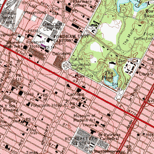 Topographic Map of Coalition School for Social Change, NY
