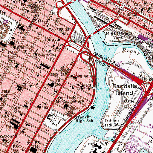 Topographic Map of East Harlem Village Academy Charter School, NY