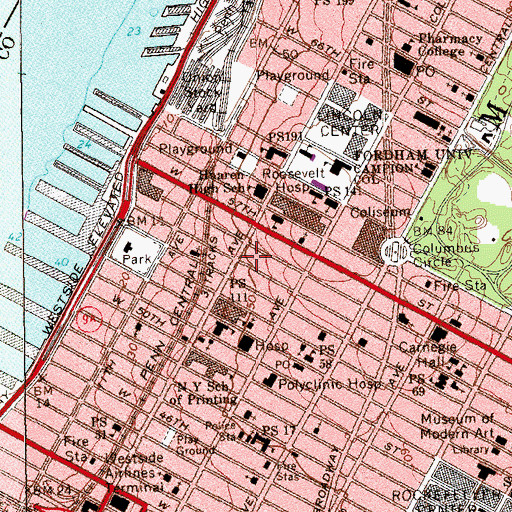 Topographic Map of Environmental Studies High School, NY