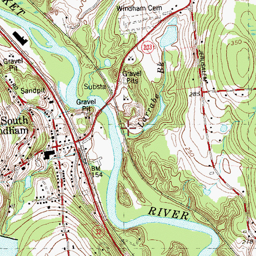 Topographic Map of Larrabe Brook, CT