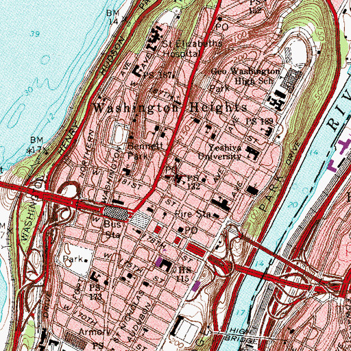 Topographic Map of IS 528 Bea Fuller School, NY
