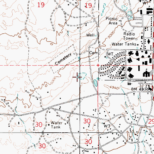 Topographic Map of KTBA-AM (Tuba City), AZ