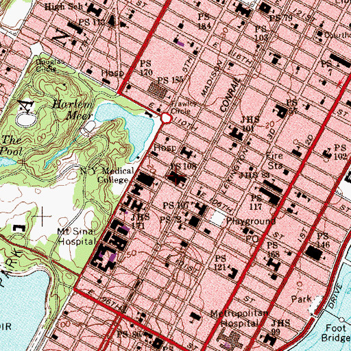 Topographic Map of Central Park East Secondary School, NY