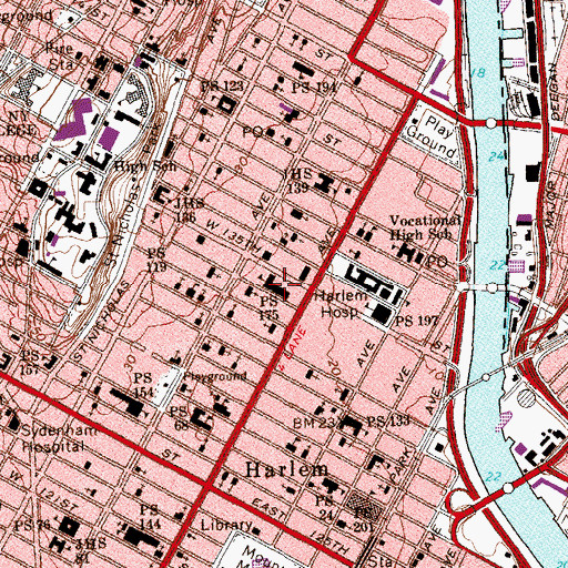 Topographic Map of Junior High School 275, NY