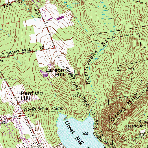 Topographic Map of Larson Hill, CT