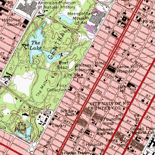 Topographic Map of Lycee Francais De New York, NY