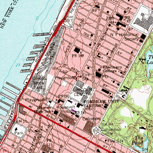 Topographic Map of Martin Luther King Junior High School, NY