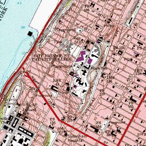 Topographic Map of Public School 161, NY