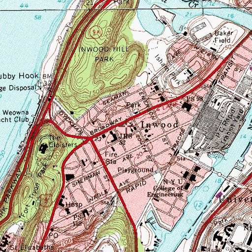 Topographic Map of Public School/Intermediate School 176, NY