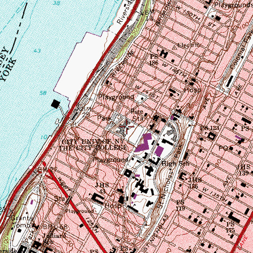 Topographic Map of Public School 192, NY