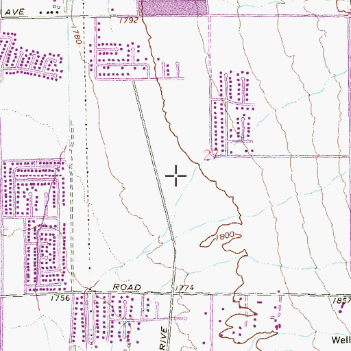 Topographic Map of Eileen B Brookman Elementary School, NV