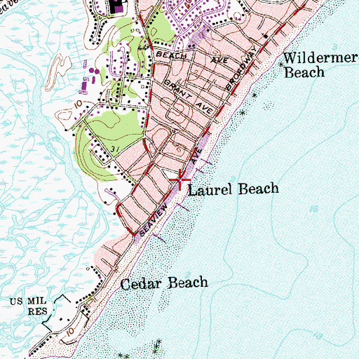 Topographic Map of Laurel Beach, CT