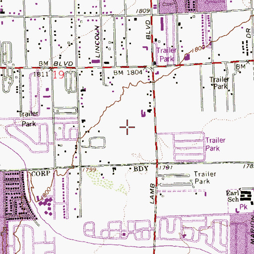 Topographic Map of Manuel J Cortez Elementary School, NV