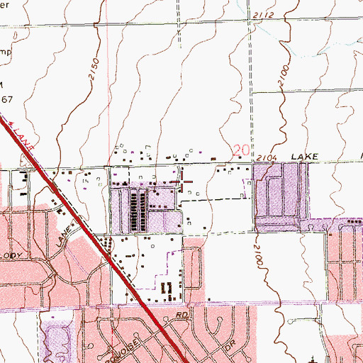 Topographic Map of Ollie Detwiler Elementary School, NV