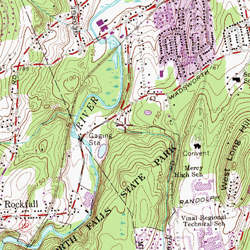 Topographic Map of Laurel Brook, CT