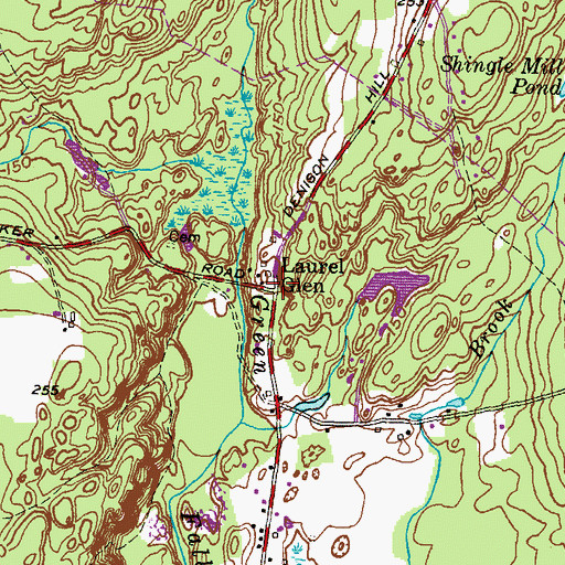 Topographic Map of Laurel Glen, CT