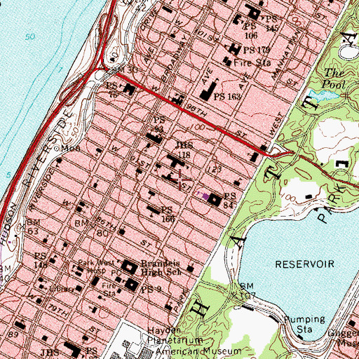 Topographic Map of Trinity School, NY