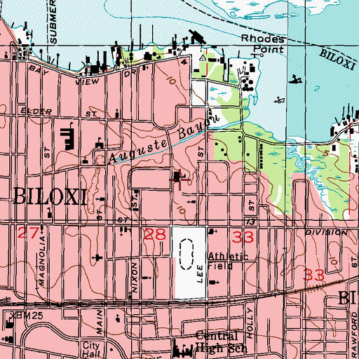 Topographic Map of Nichols Elementary School, MS