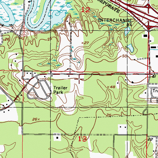 Topographic Map of North Bay Elementary School, MS