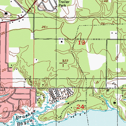 Topographic Map of Biloxi High School, MS