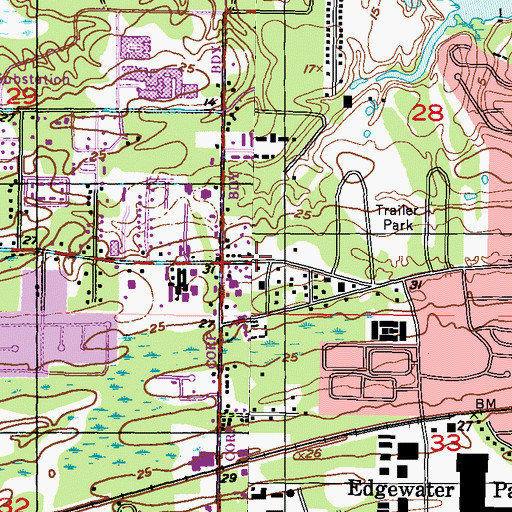 Topographic Map of Center for New Opportunities, MS