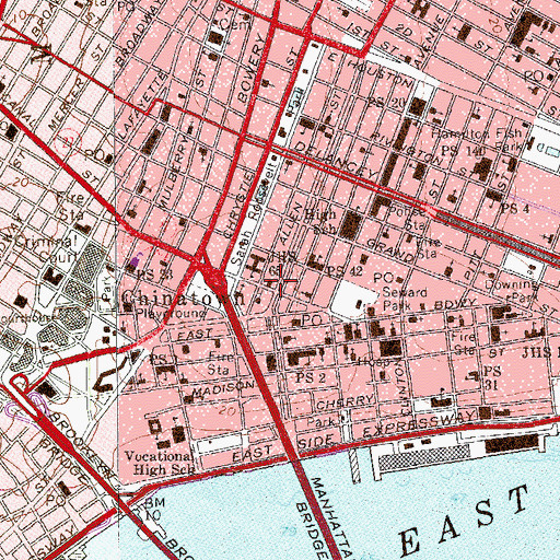 Topographic Map of New York Fire Department Engine 9 Ladder 6 Satellite 1, NY