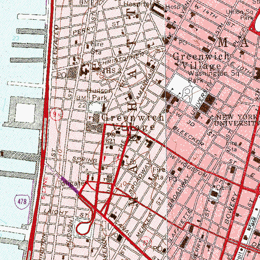 Topographic Map of Fire Department New York Engine 24 Ladder 5 Division 1, NY