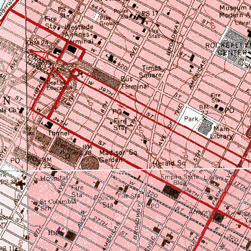 Topographic Map of Fire Department New York Engine 26, NY