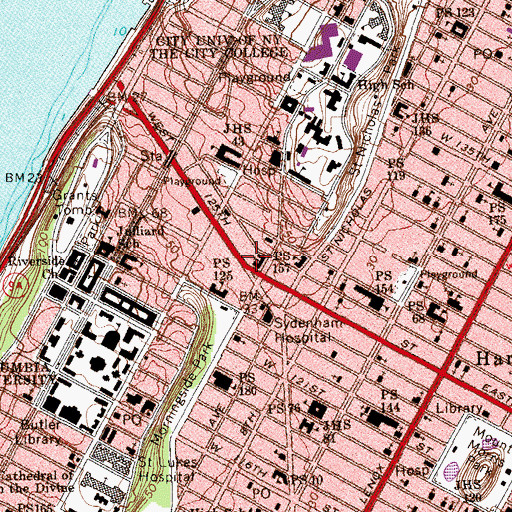 Topographic Map of New York Fire Department Engine 37 Ladder 40, NY