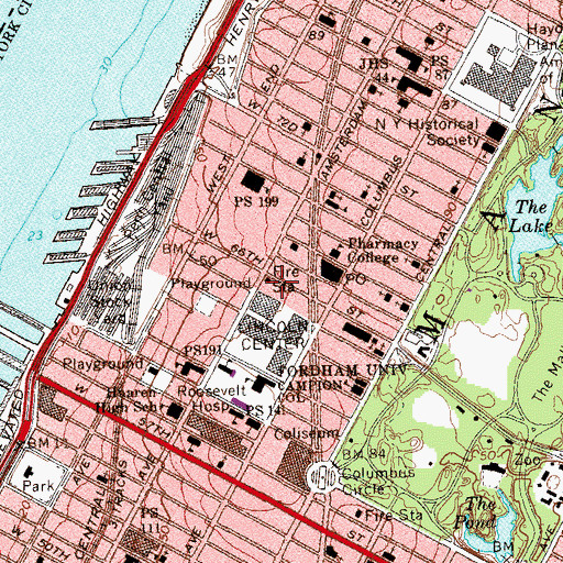 Topographic Map of New York Fire Department Engine 40 Ladder 35, NY