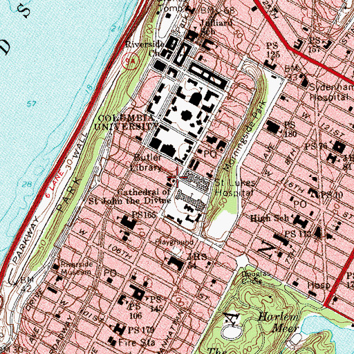 Topographic Map of New York Fire Department Engine Company 47, NY