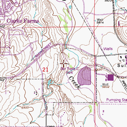 Topographic Map of Bar Triple C Park, CO