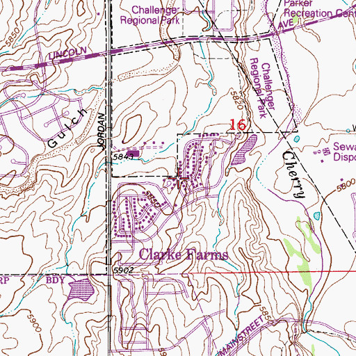 Topographic Map of Clarke Farms, CO