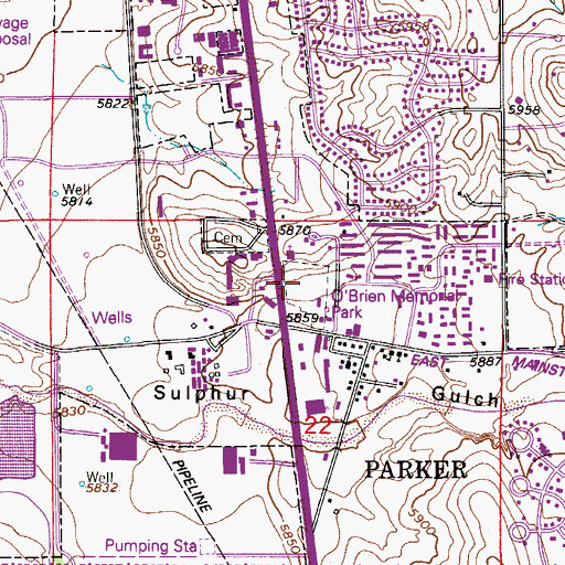 Topographic Map of O'Brien Memorial Park, CO