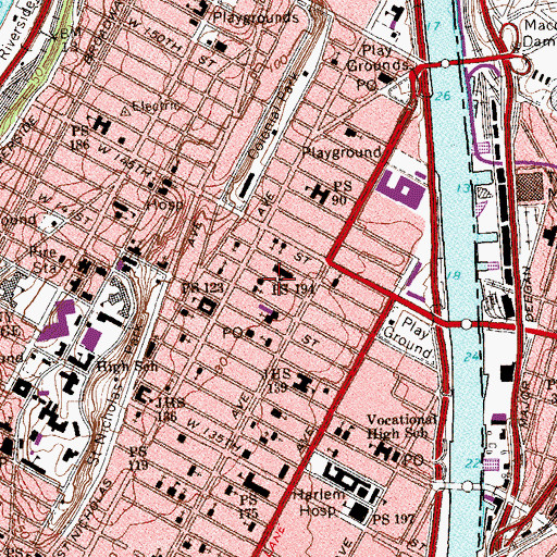 Topographic Map of Fire Department New York Engine 69 Ladder 28 Battalion 16, NY