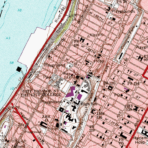 Topographic Map of Fire Department New York Engine 80 Ladder 23, NY