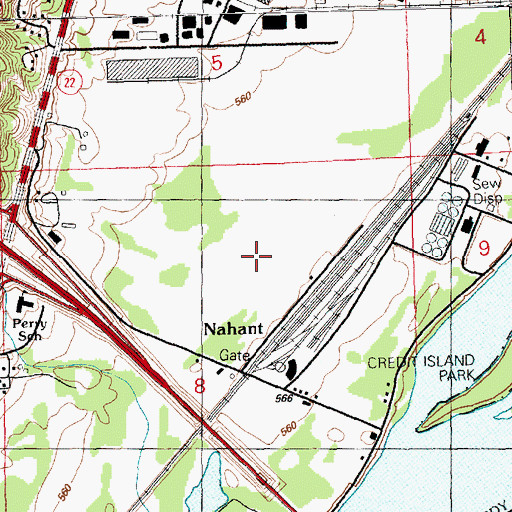 Topographic Map of Nahant Marsh, IA